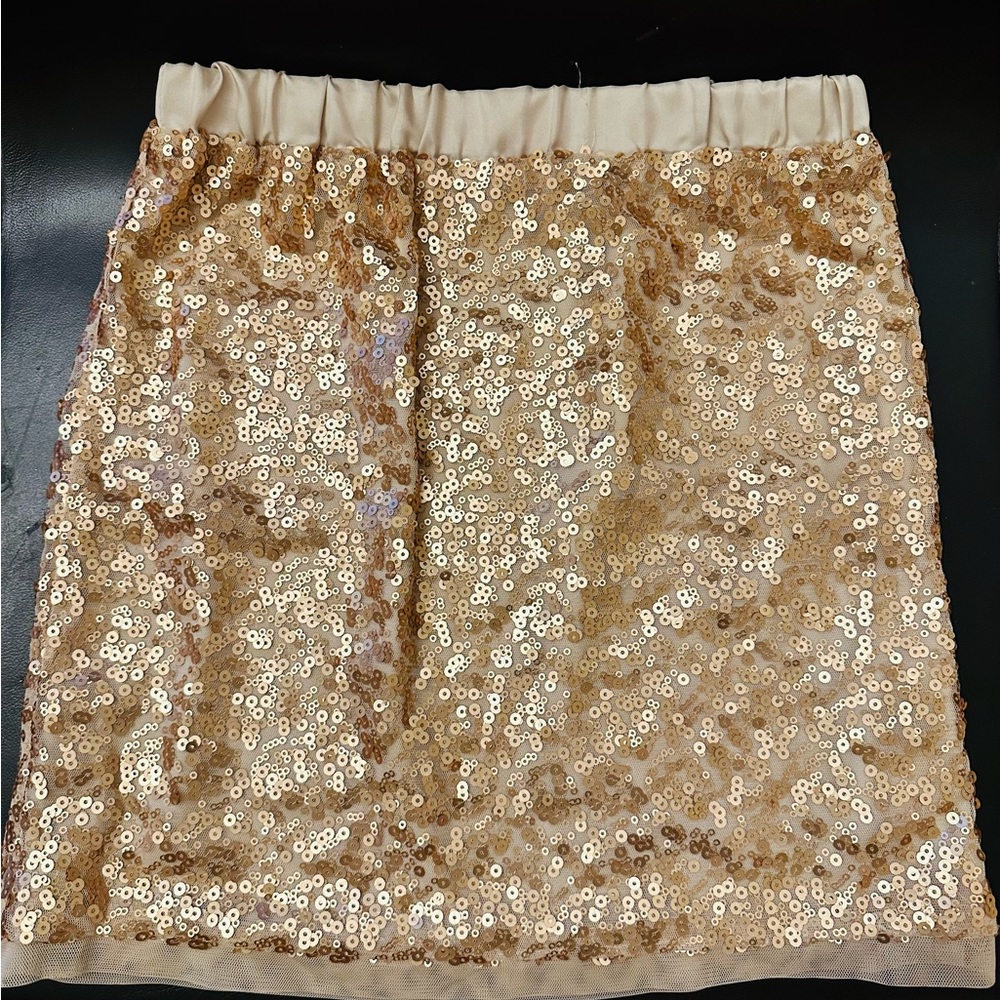 Ruum Gold Sequin Mini Skirt